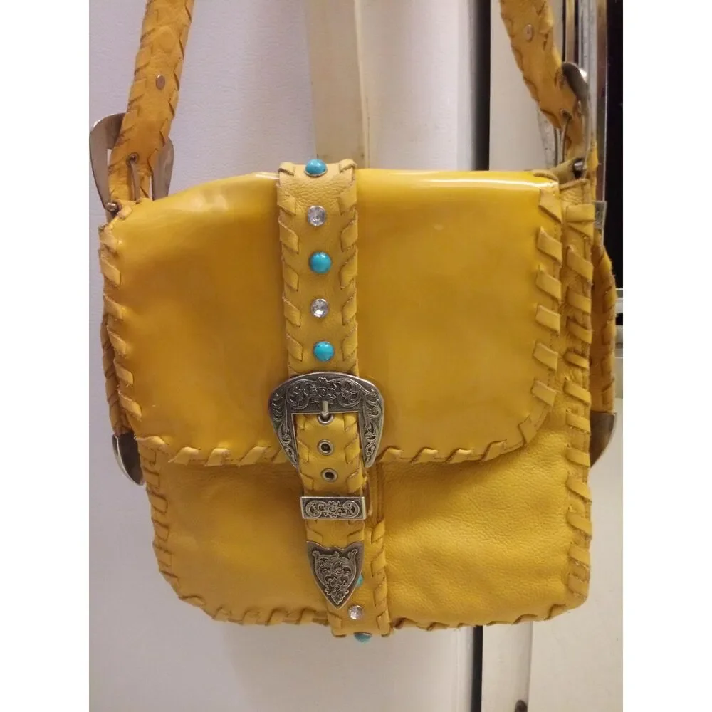 Charm and  Luck Leather Messenger Bag Crossbody Purse